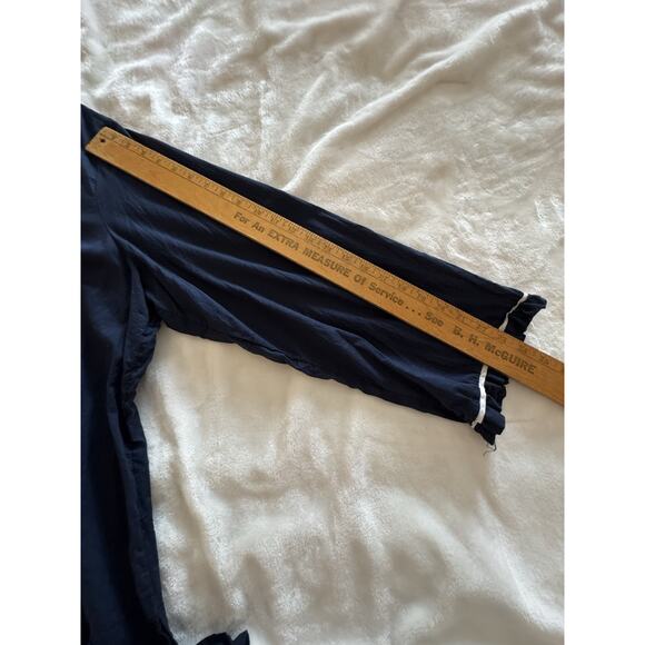 Lane Bryant Embroidered Navy White Blouse Top Sz 22-24 Boho Hippie Coverup - Picture 11 of 13